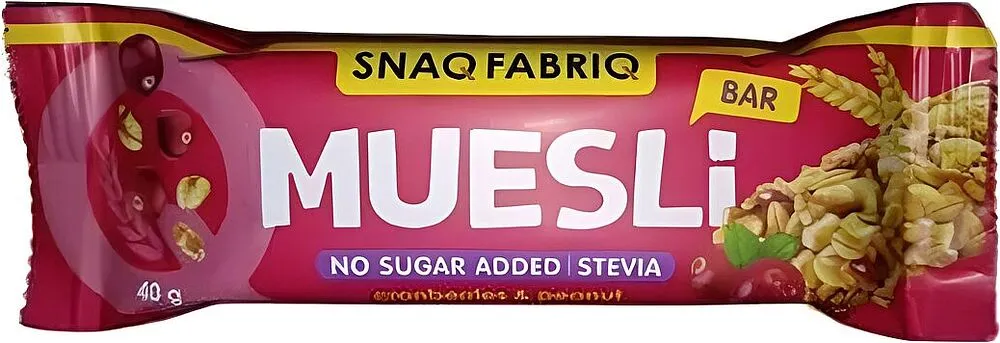 Muesli bar with peanut & cranberries "Snaq Fabriq Muesli" 40g
