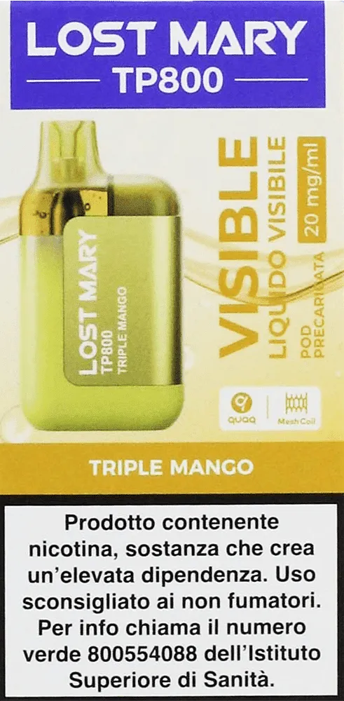 Electric pods with mango flavor "Lost Mary Triple Mango" 800 puffs
