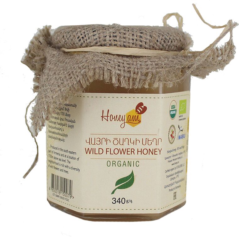 Organic honey "Honey.am Wild flower honey" 340g
