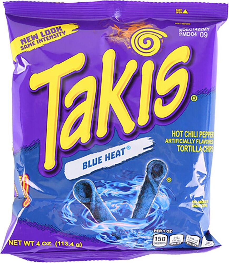 Чипсы "Takis Blue Heat" 113.4г Чили острый 