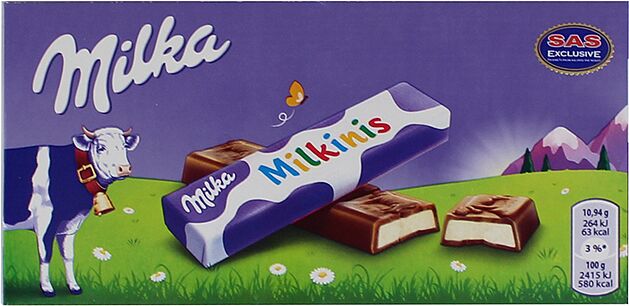 Շոկոլադե սալիկ կաթնային միջուկով «Milka Milkinis» 87.5գ