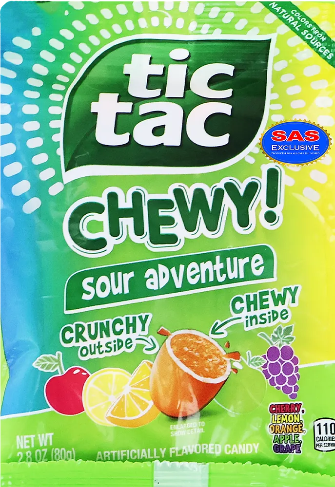 Chewing candy with fruit flavor "Tic Tac Fruit Sour Adventure" 80g
