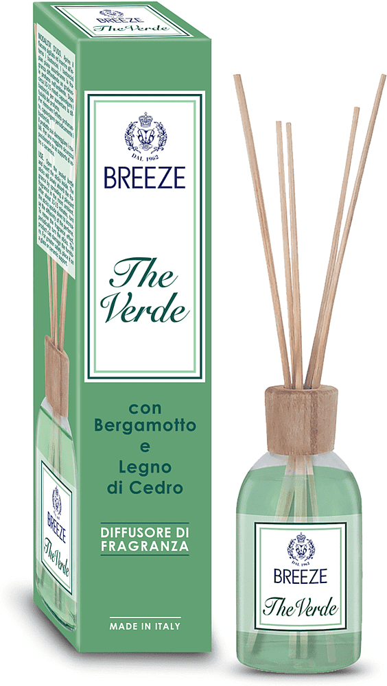 Освежитель воздуха и ротанговые палочки "Breeze The Verde" 100мл
