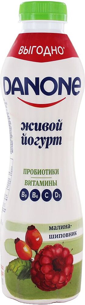 Йогурт питьевой с малиной и шиповником "Danone" 670г, жирность: 1.2%