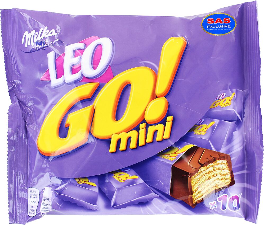Վաֆլի շոկոլադապատ «Milka Leo Go mini» 182գ