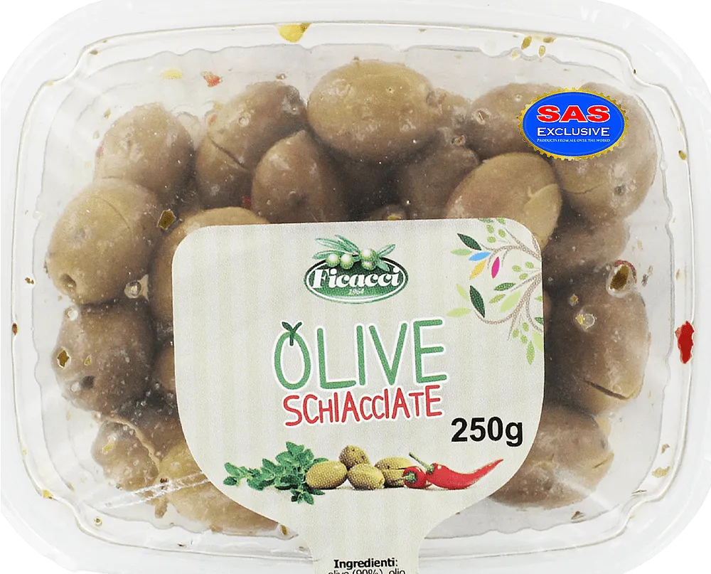 Green olives with pit "Ficacci" 250g
