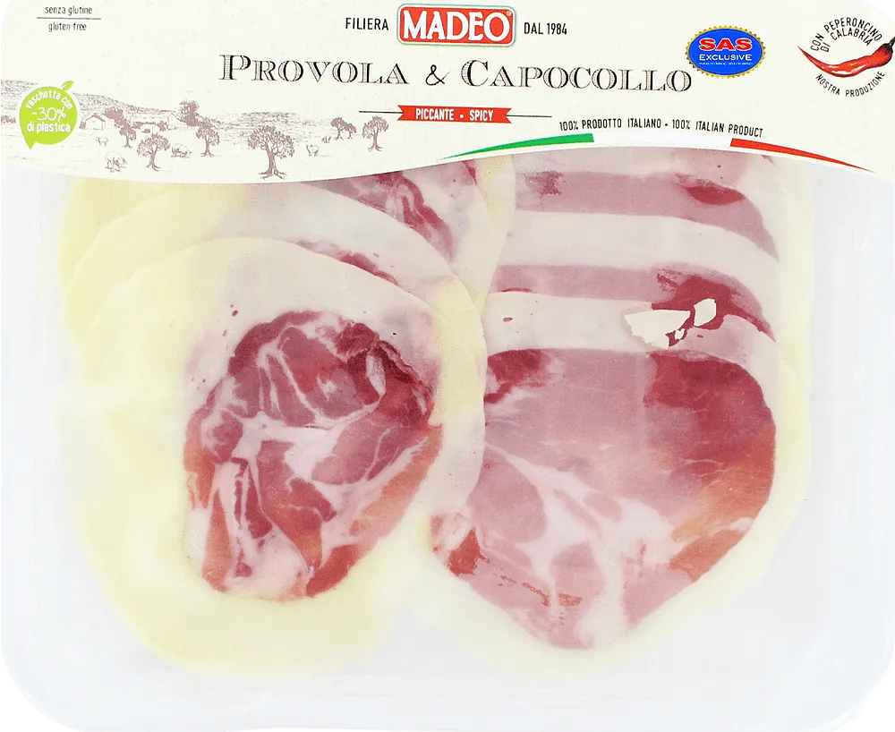 Sliced salami capocollo with cheese "Madeo Provola Capocollo" 80g
