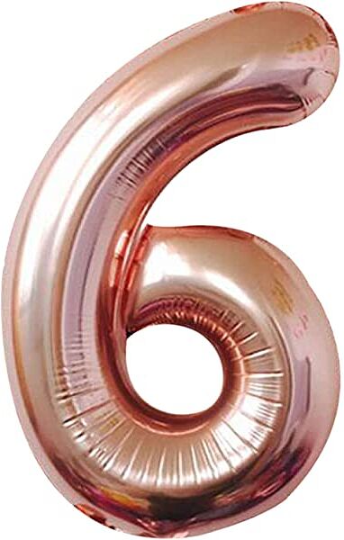 Воздушный шар с гелием, №6, 1м, розовый золотистый