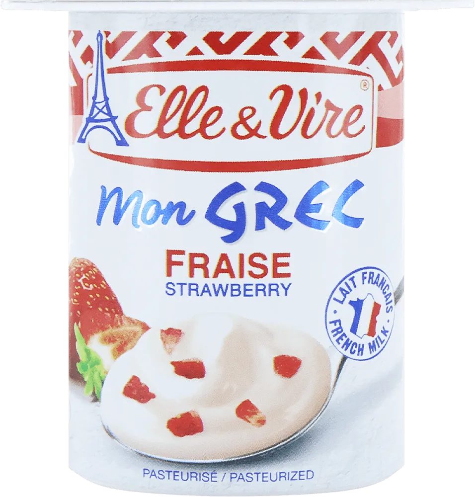 Strawberry milk dessert "Elle & Vire Mon Grec Fraise" 125g