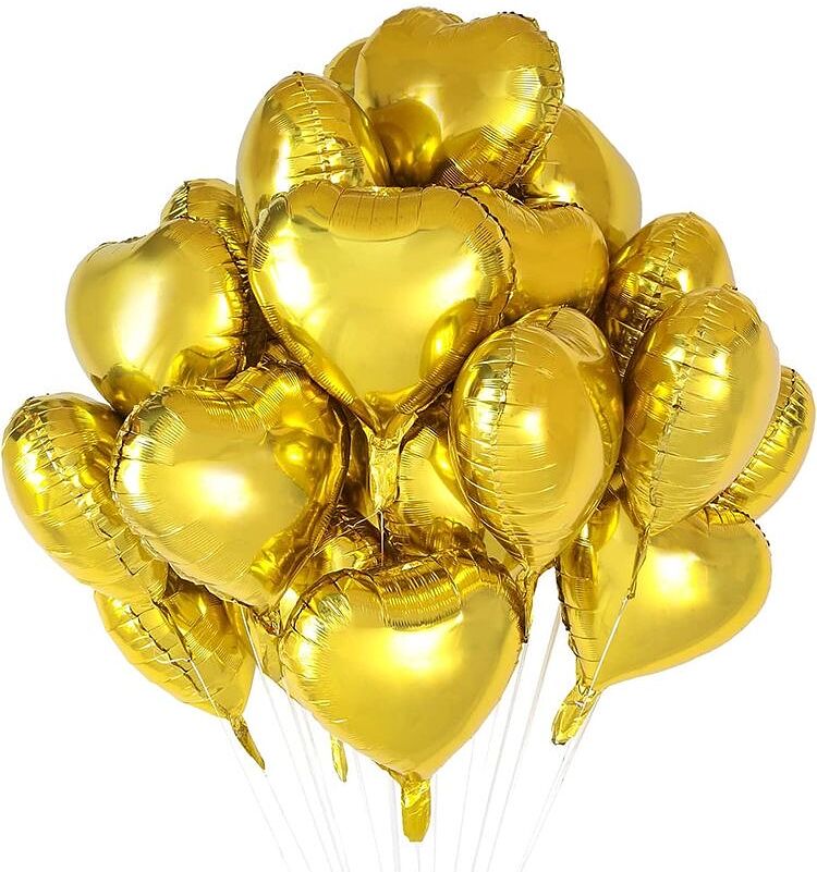 Воздушные шары с гелием, сердечки 20шт
