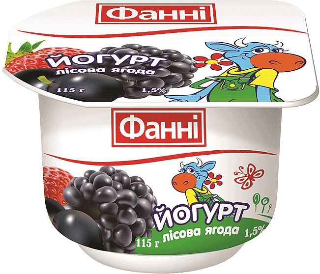 Yoghurt with forest berries "Fanni" 115g, richness: 1.5%