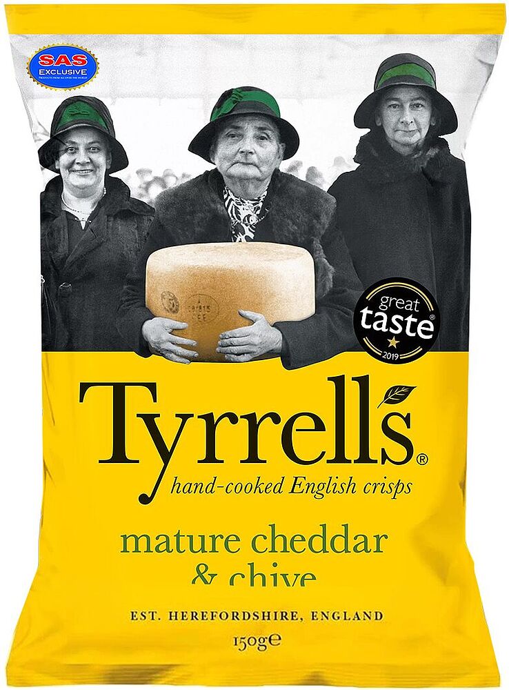 Chips "Tyrrells" 150g Cheese & Chive