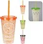 Glass with a straw 1 pcs
