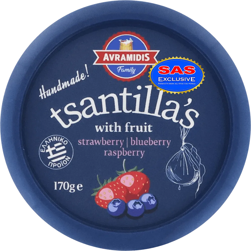 Yogurt with strawberries, blueberries, & raspberries "Avramidis Family Tsantillas Strawberry Blueberry Raspberry" 170g, fat content: 2%