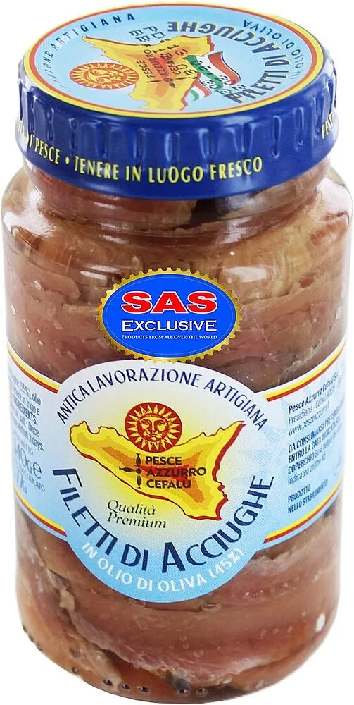 Anchovies in oil "Pesce Azzurro Cefalu" 140g
