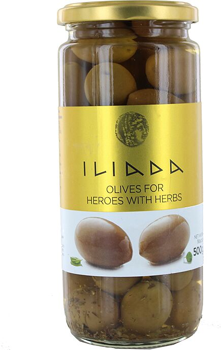 Green olives with herbs "Iliada" 500g