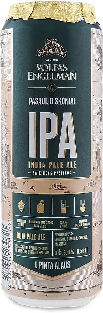 Beer "Volfas Engelman IPA" 0.568l
