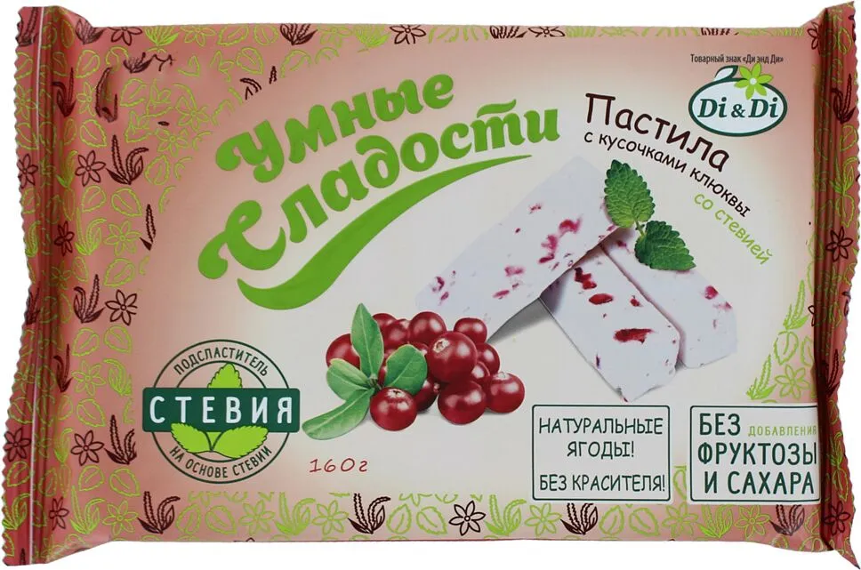 Cranberry fruit leather "Di&Di Умные сладости" 160g
