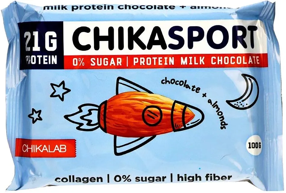 Chocolate protein bar with almonds "Chikalab Chikasport" 100g
