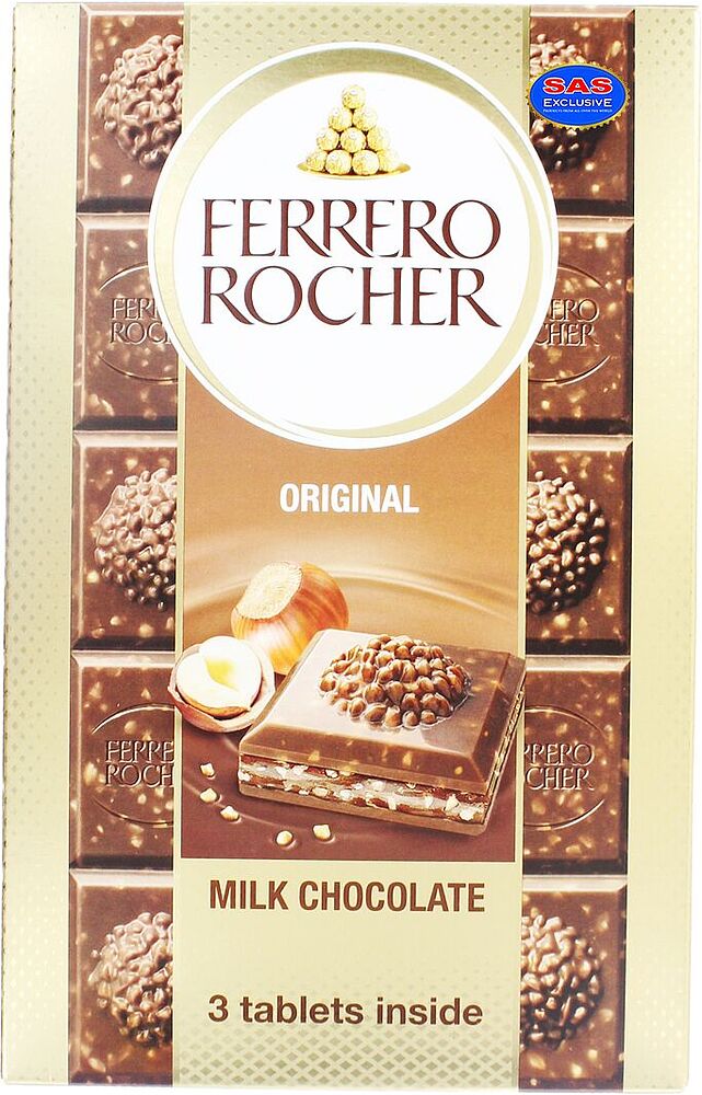 Շոկոլադե սալիկ պնդուկով «Ferrero Rocher Original» 270գ
