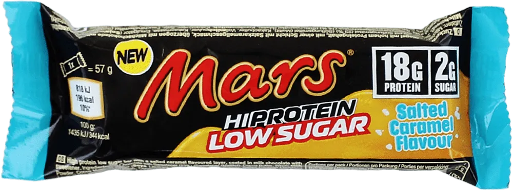 Chocolate bar "Mars Hi Protein Low Sugar Salted Caramel" 57g
