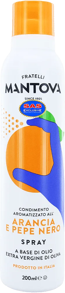 Ձեթ-սփրեյ ձիթապտղի «Mantova Arancia E Pepe Nero Extra Vergine Spray» 200մլ
