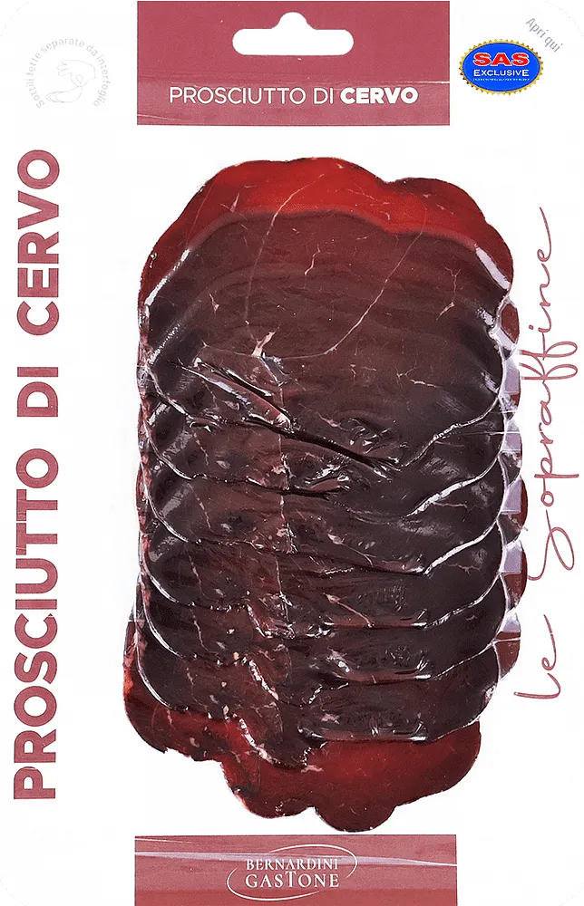 Պրոշուտո եղջերուի մսից, կտրտած «Bernardini Gastone Prosciutto Di Cervo» 0.070կգ
