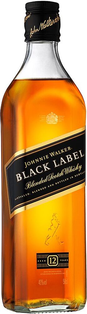 Виски "Johnnie Walker 12 Black Label" 0.5л 