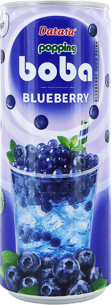 Blueberry flavored juice drink "Datafa Popping Bobba Blueberry'' 330ml
