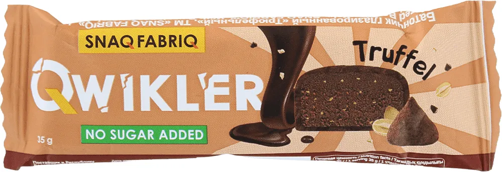 Chocolate bar with truffle flavor "Snaq Fabriq Qwikler Truffel Sugar Free" 35g

