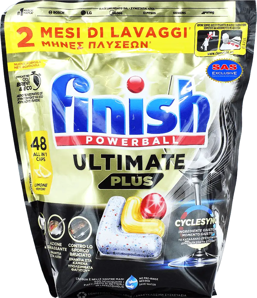 Capsules for dishwasher use "Calgonit Finish Powerball Ultimate Plus" 48 pcs
