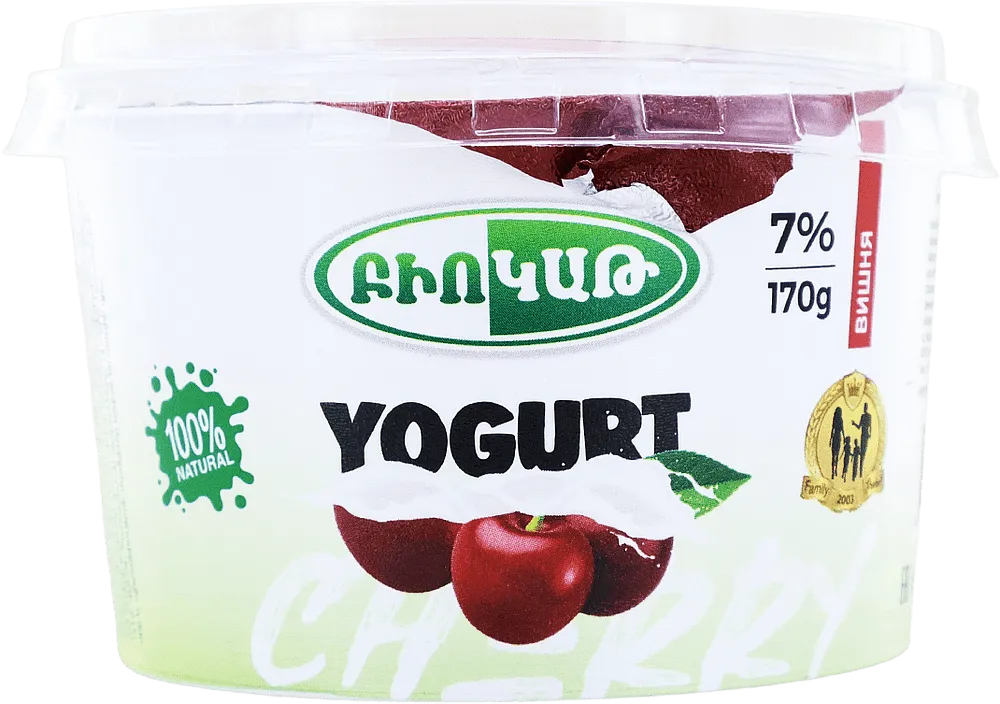 Yogurt with cherry  "Biokat" 170g, richness:7%