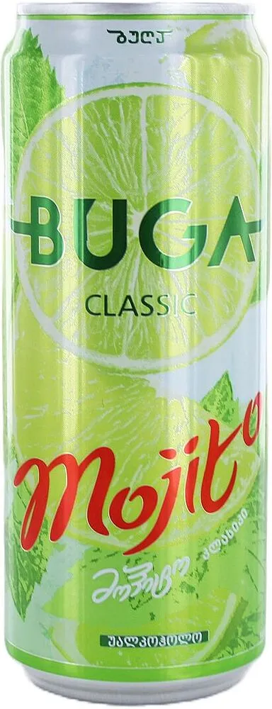 Освежающий газированный напиток "Buga Classic' 0.33л Мохито
 