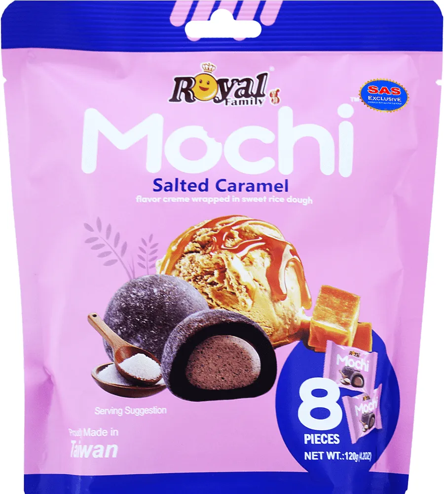Pastry mochi with salty caramel flavor "Royal Family" 120g
