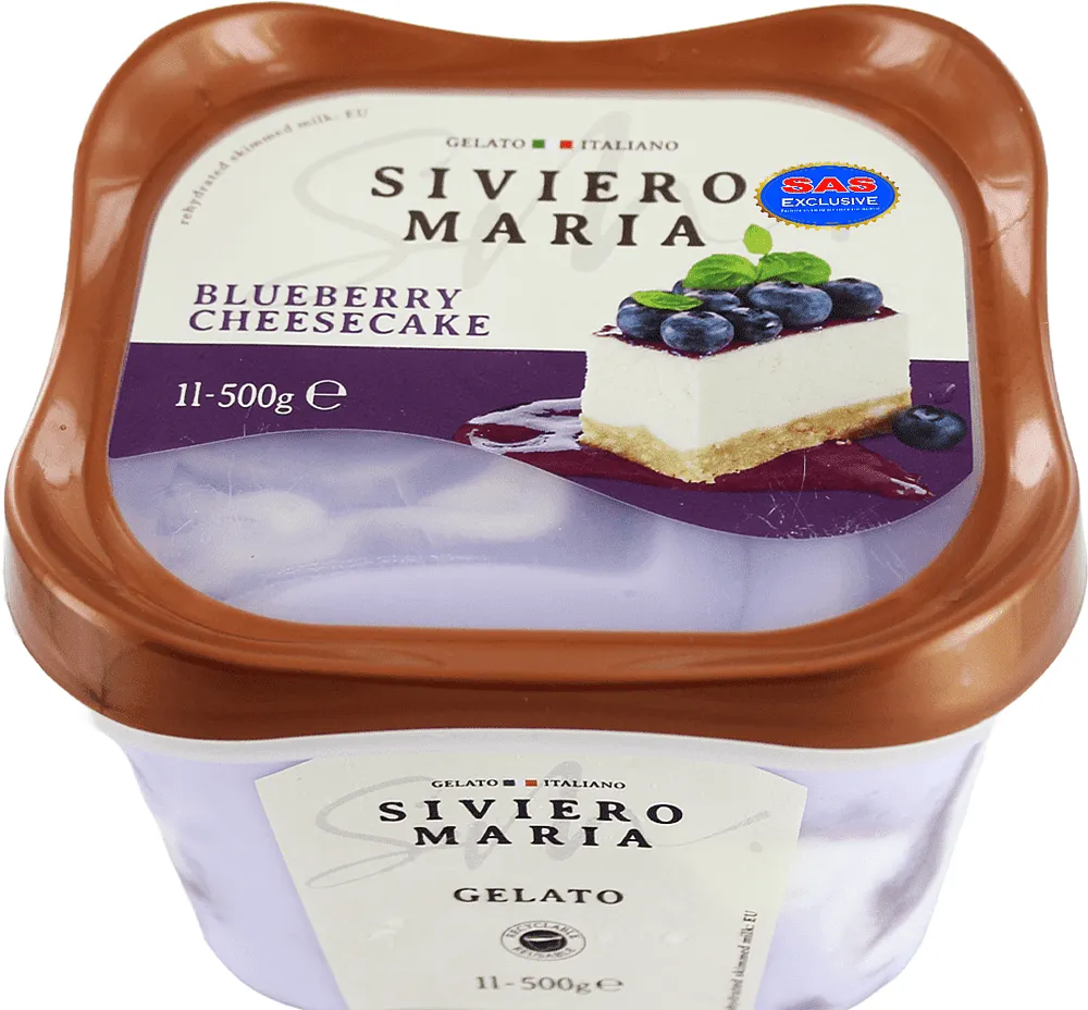 Ice cream with blueberry cheesecake flavor "Siviero Maria Blueberry Cheesecake" 500g
