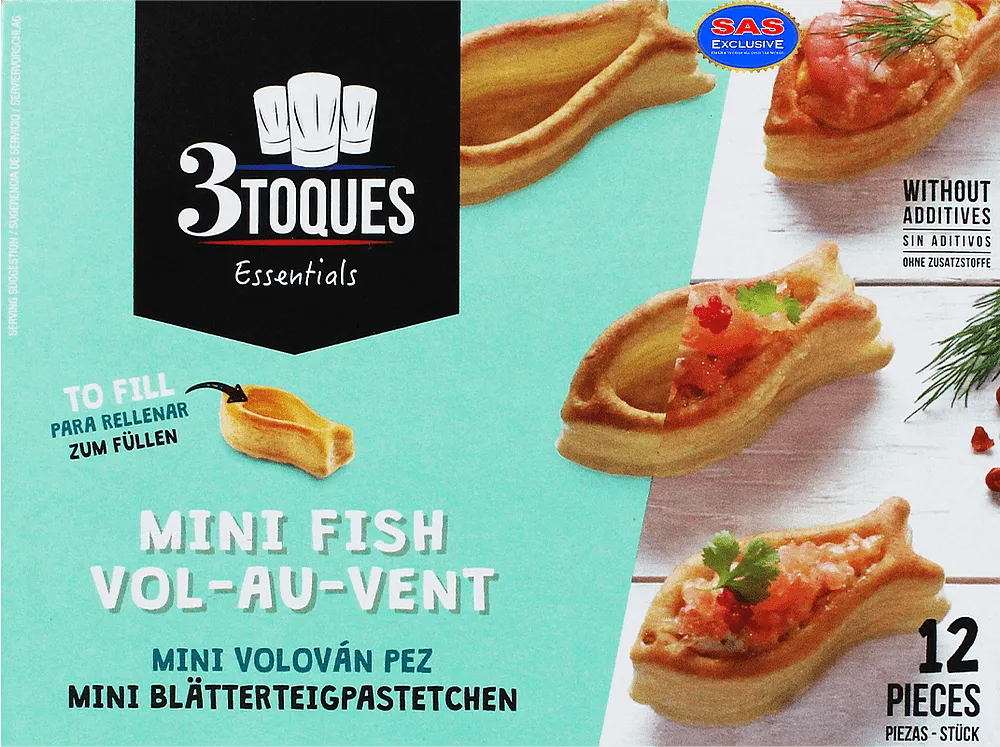 Tartlets "3 Toques Mini Fish" 12 pcs, 66g