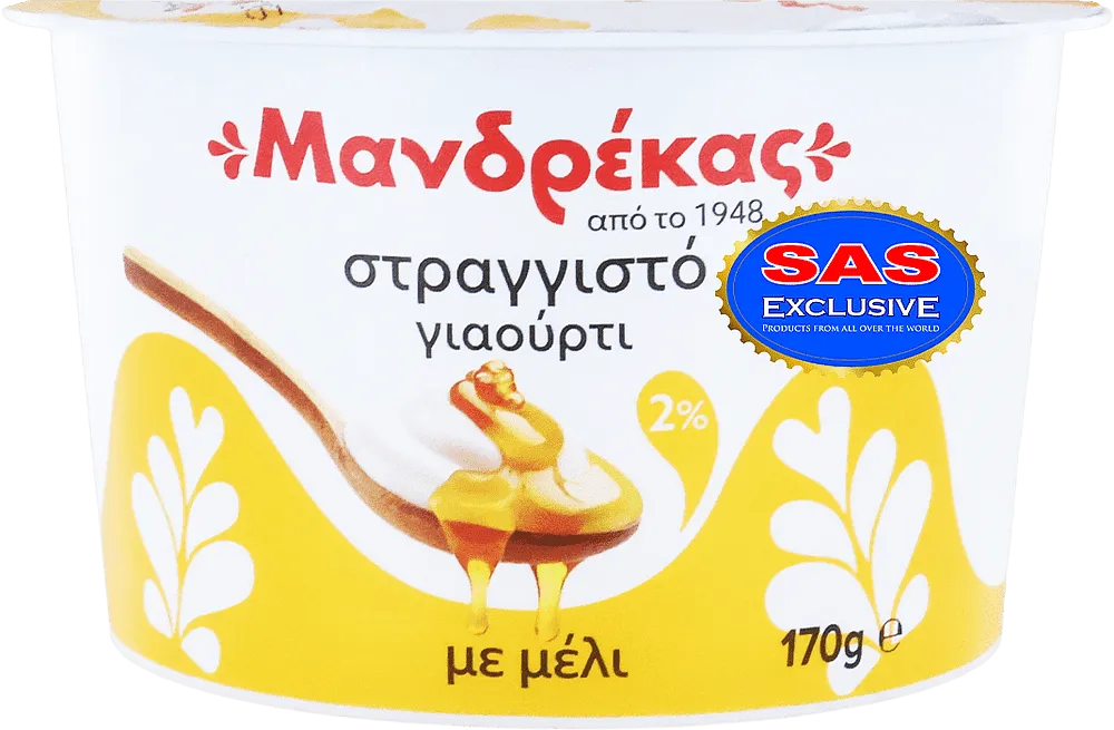 Greek yogurt with honey "Mandrekas Honey" 170g, fat content: 2%