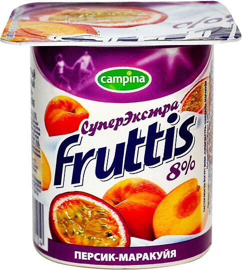 Յոգուրտային արտադրանք դեղձով և մարակույայով «Campina Fruttis» 115գ, յուղայնությունը` 8%