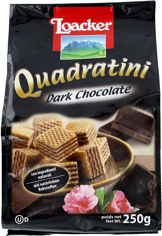 Wafer with chocolate filling "Loacker Quadratini Dark Chocolate" 250g  
