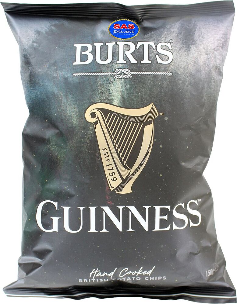 Чипсы "Burts Guinness" 150г Пиво
