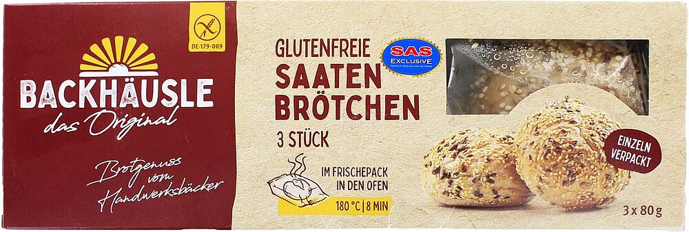 Frozen bread with seeds "Backhausle" 3x80g