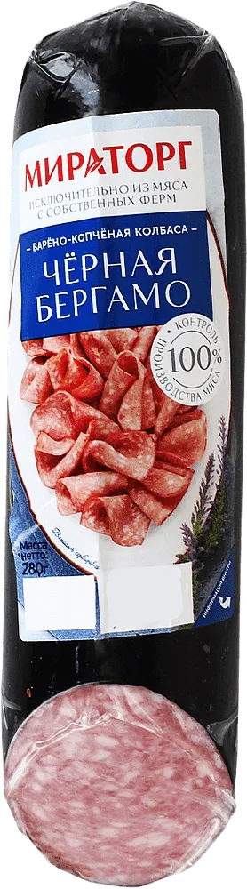 Boiled smoked sausage "Miratorg Chernaya Bergamo" 280g

