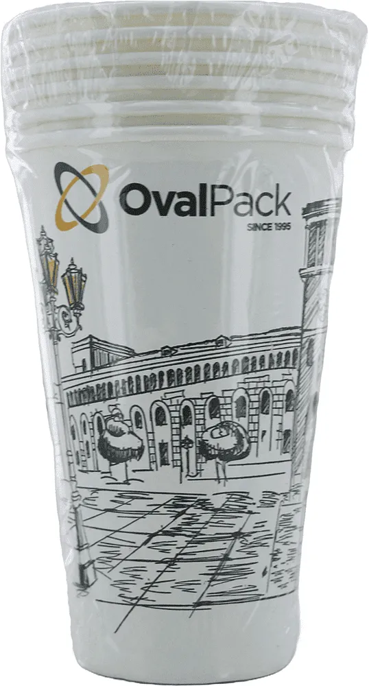 Disposable paper cups "Oval Pack" 6 pcs

