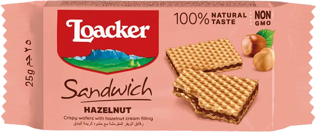 Wafer with hazelnut filling "Loacker Sandwich"  25g