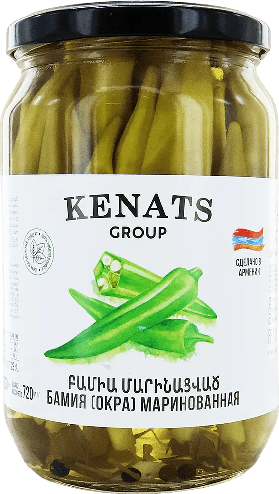 Pickled okra "Kenats" 720g
