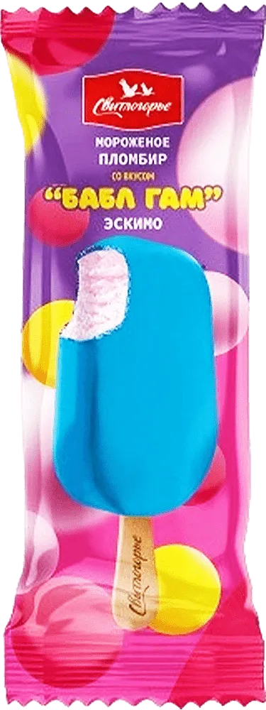 Bubble gum flavored ice cream Svitlogorye Eskimo Plombir Bubble Gum" 65g
