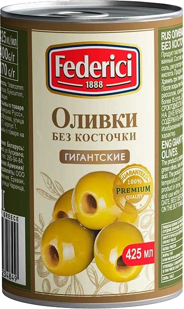 Green olives pitted "Federici" 425ml
