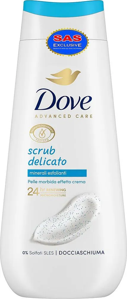 Bathing gel "Dove Scrub Delicato" 225ml
