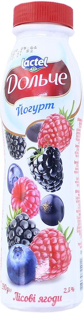 Йогурт питьевой с ягодами "Lactel Дольче" 290г, жирность: 2.5%