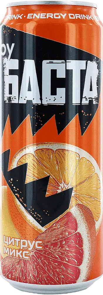 Energy carbonated drink with citrus flavor "Basta Citrus Mix" 450ml
